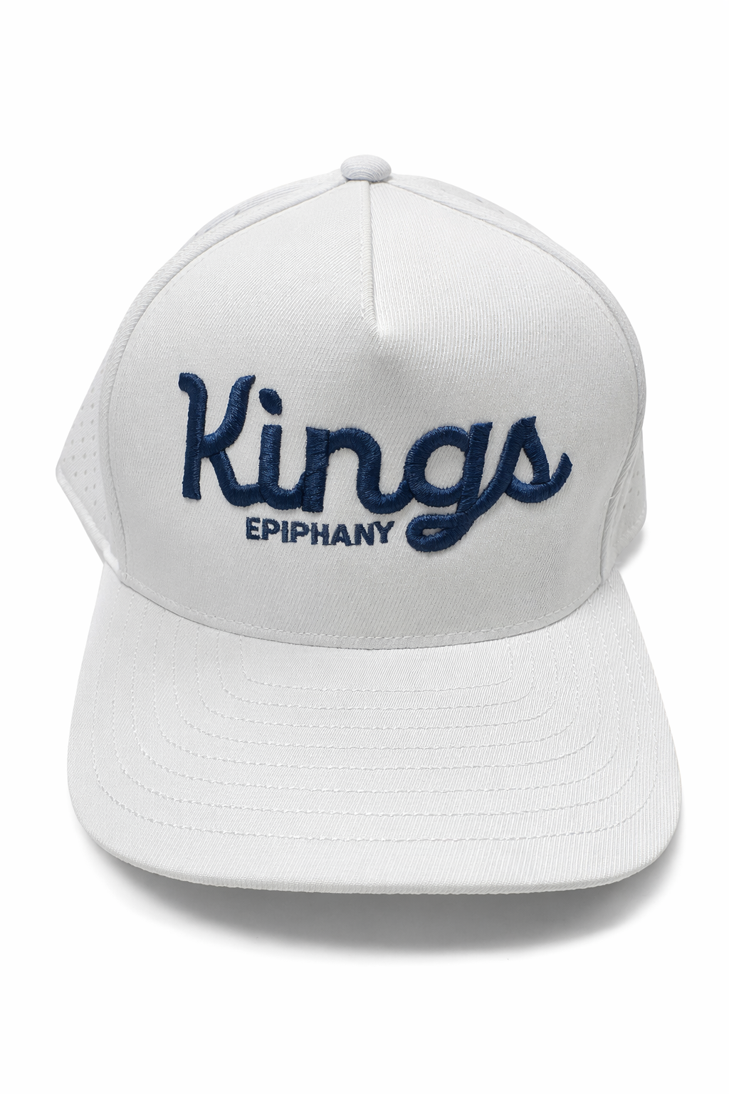 Cap in White with Kings Script