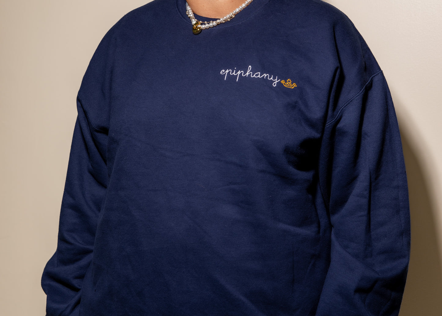 Epiphany Navy Sweatshirt Embroidered