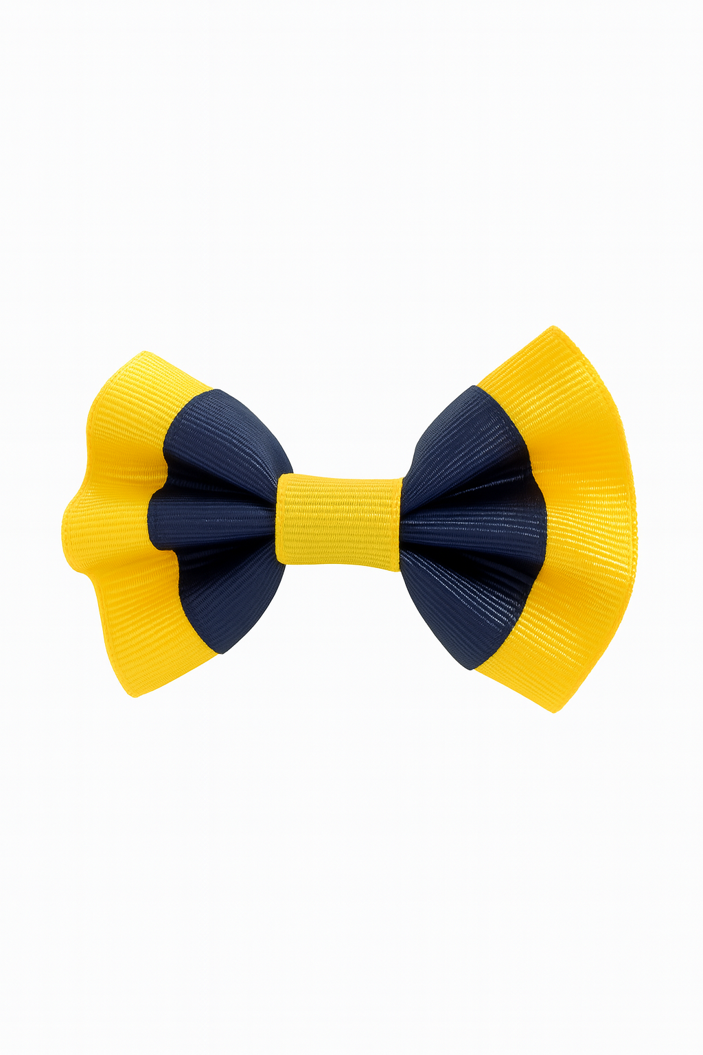 Bow Small Navy with Yellow Edge