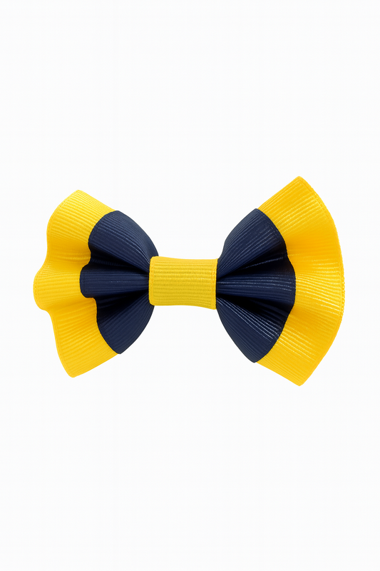 Bow Small Navy with Yellow Edge