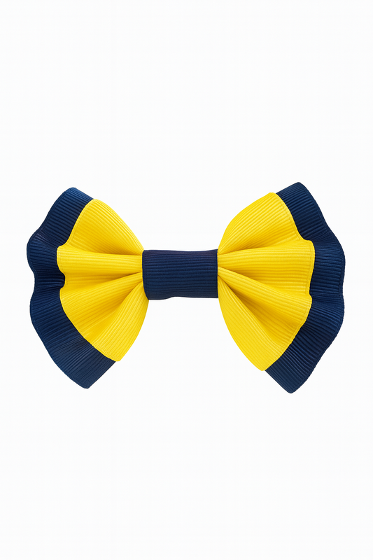 Bow Small Yellow with Navy Edge