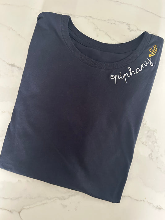 Epiphany Embriodered  Navy T-Shirt