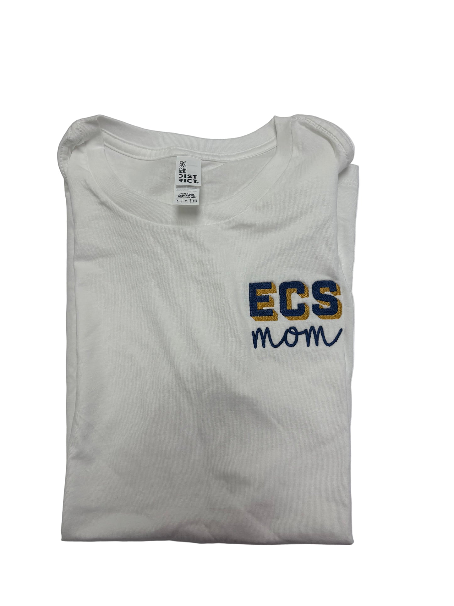 Embroidered ECS block mom T-shirt
