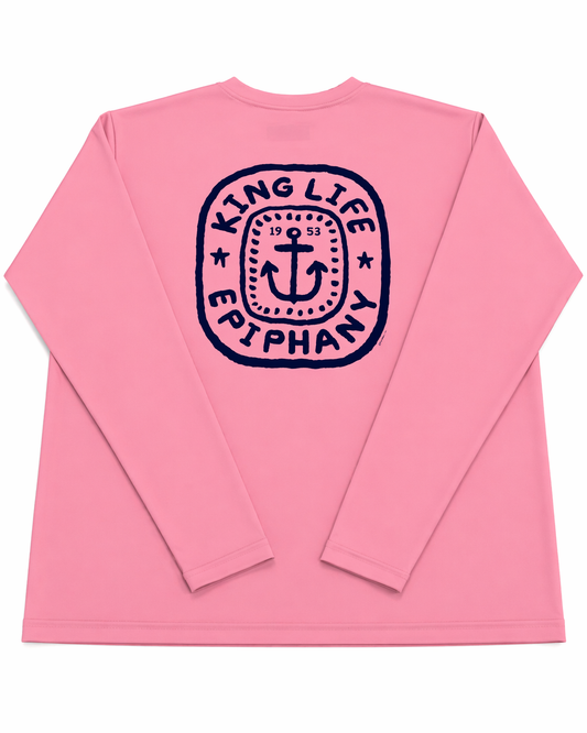 Fishing Tournament Kids Rash Guard Pink